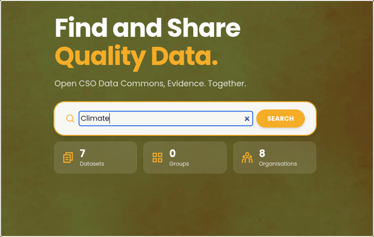 Type the name of the dataset. In this case, we search for "Climate."