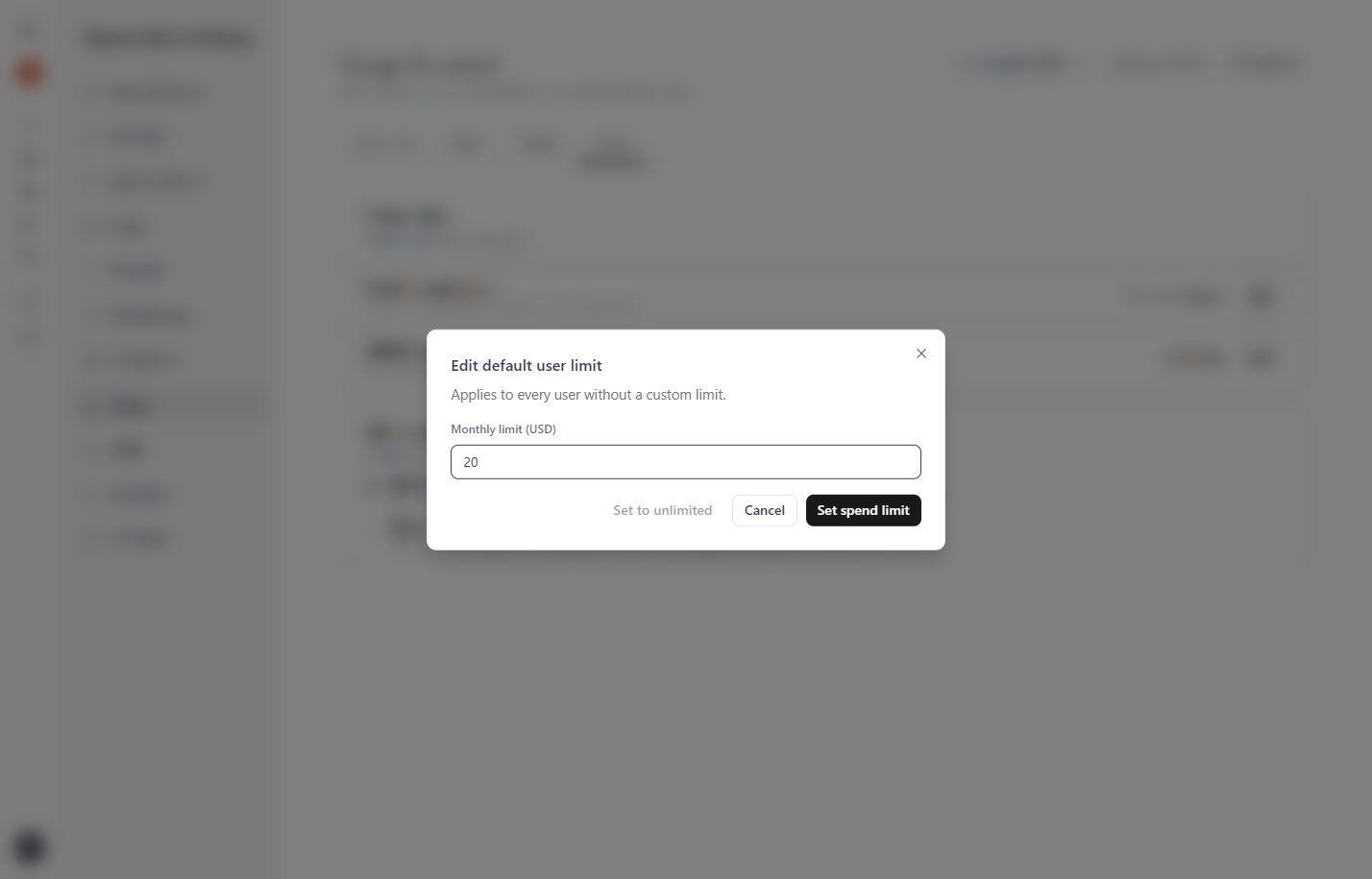 Click on Set spend limit