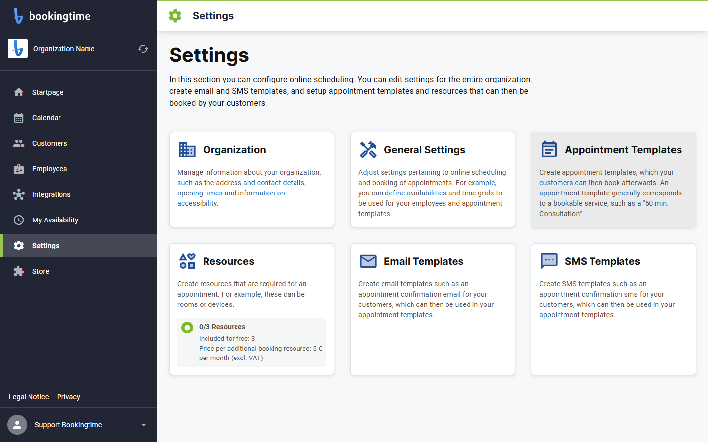 Click on Appointment Templates