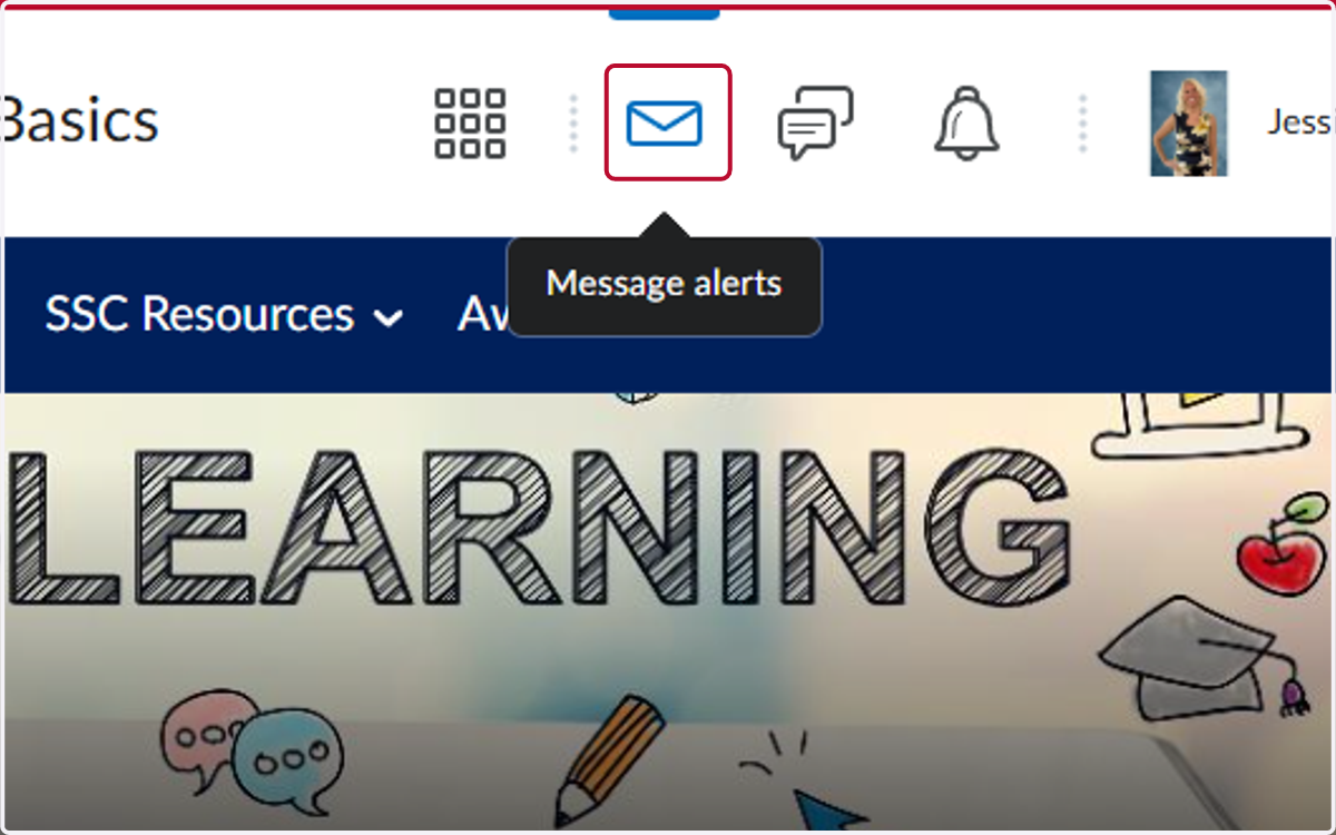 Click on tMessage alerts