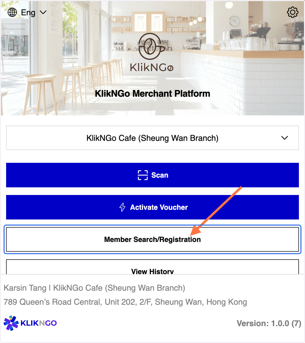 Click on Member Search/Registration