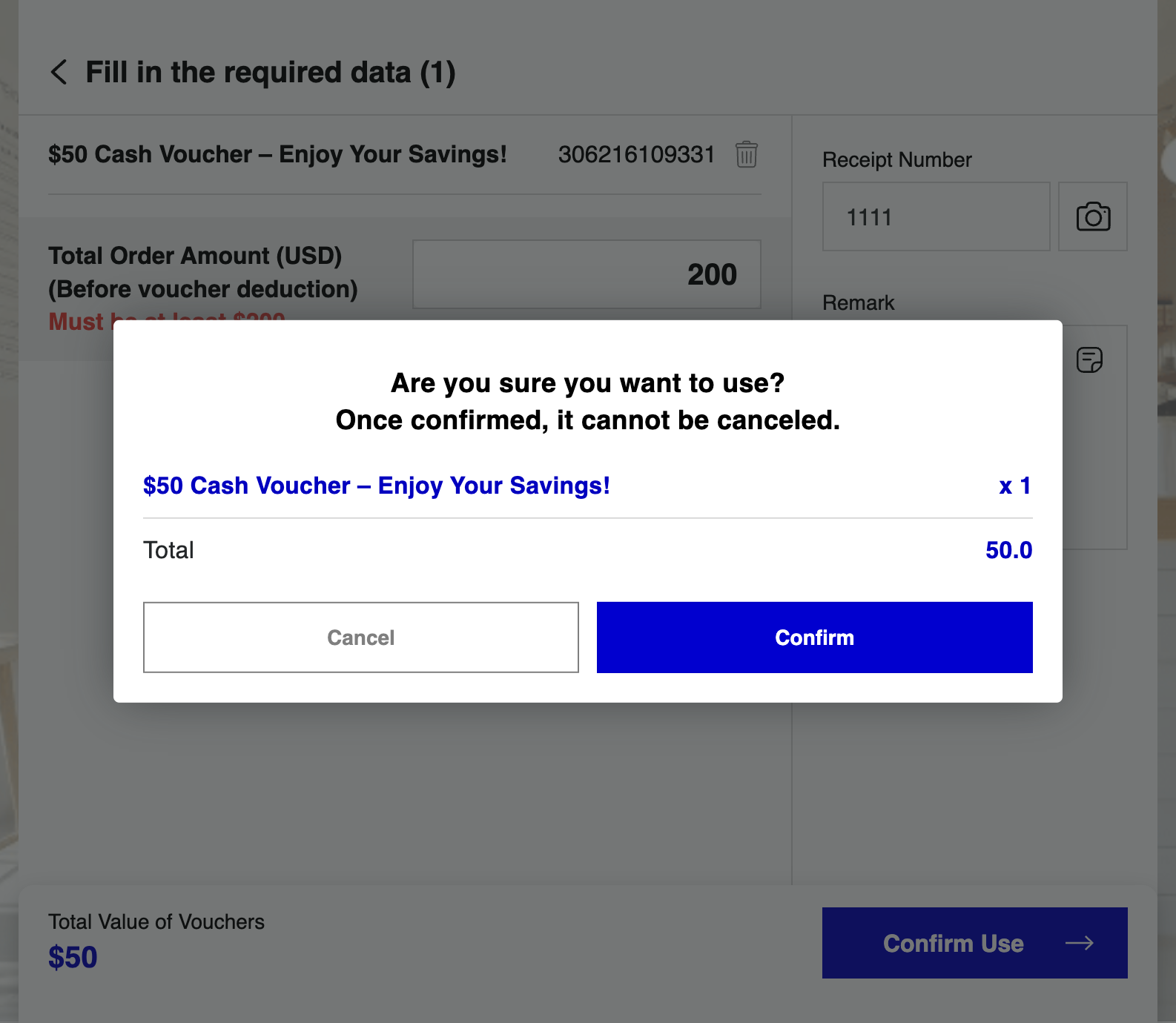 Click on Confirm