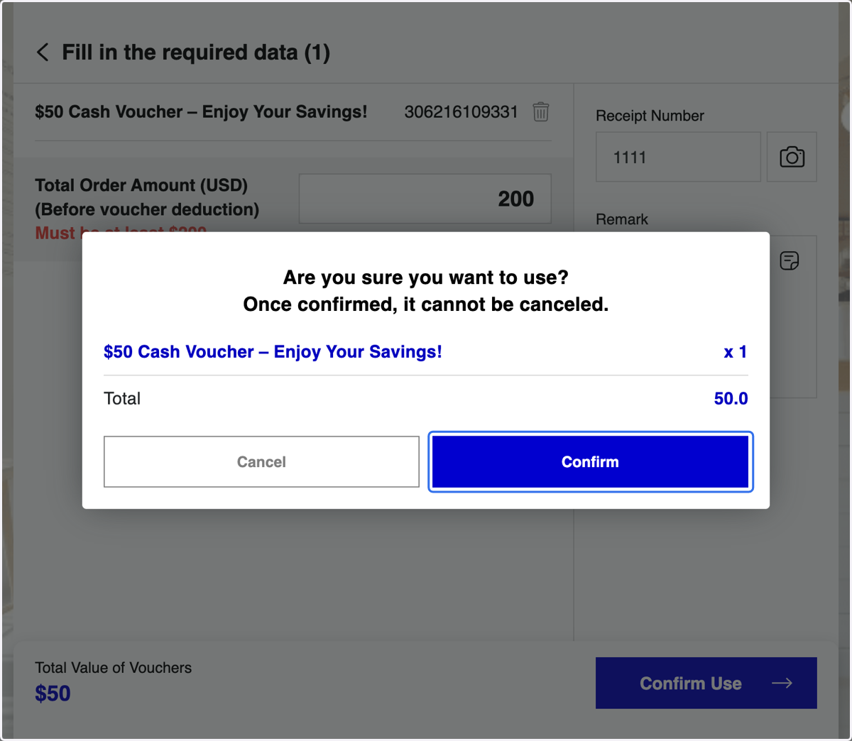 Click on Confirm