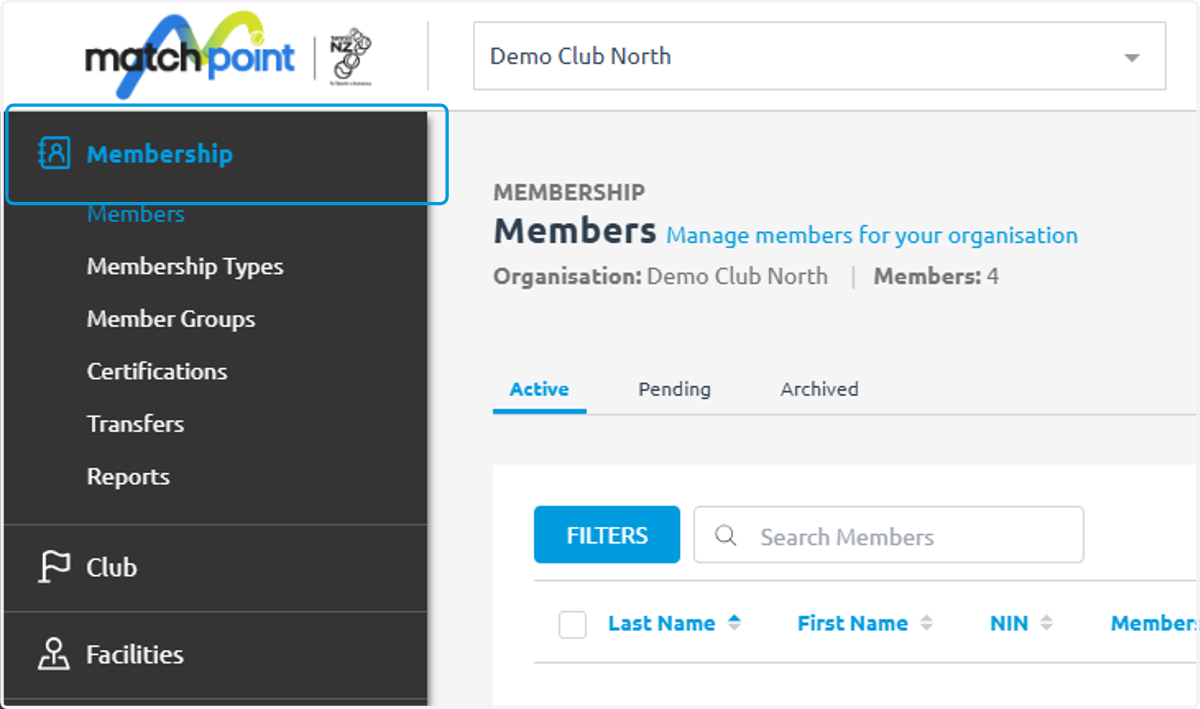 This is found under the membership section