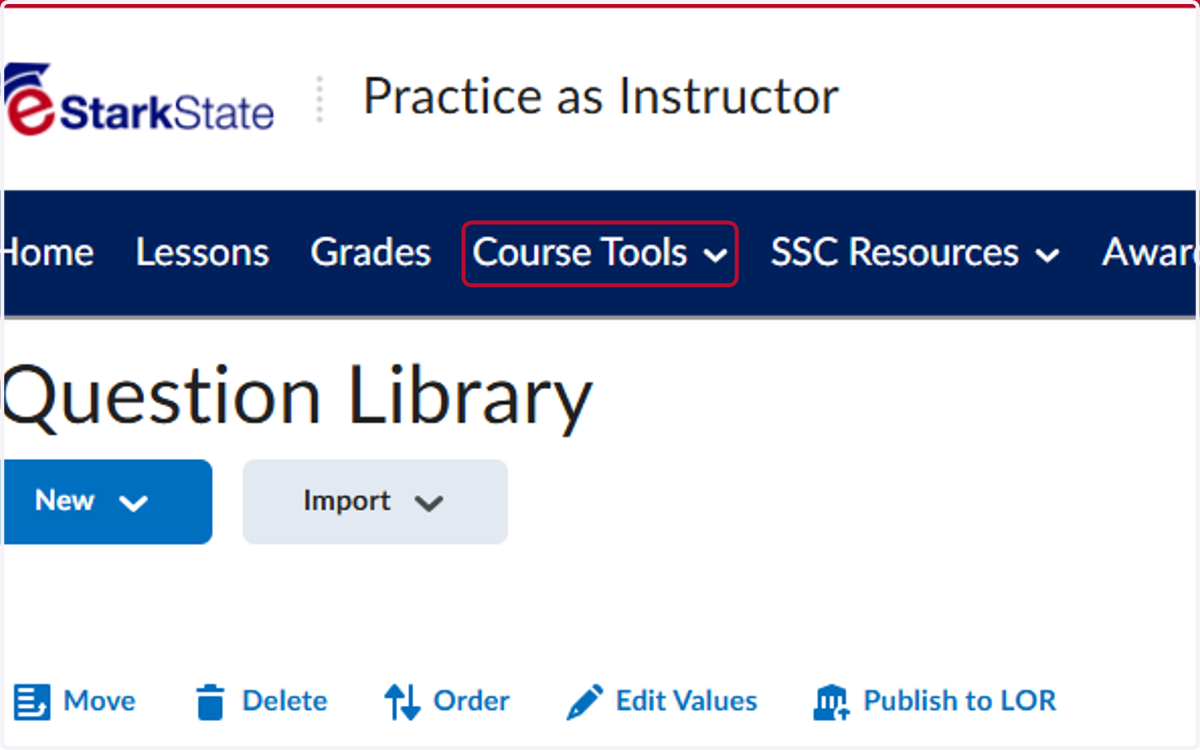 Click on Course Tools