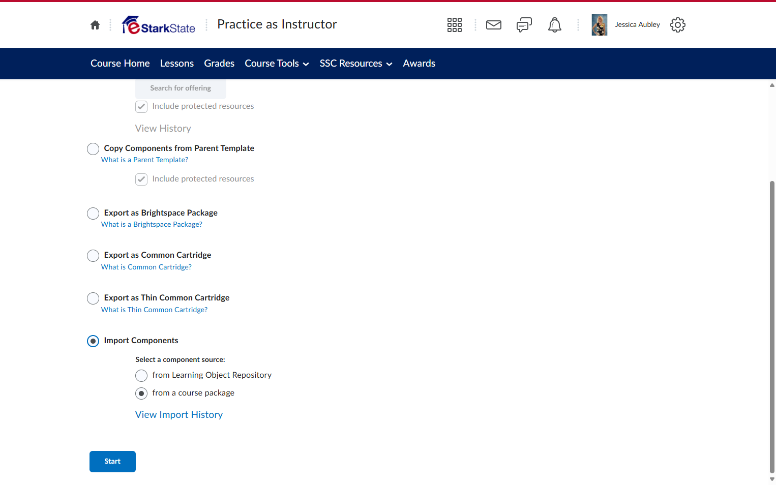 Select Import Components