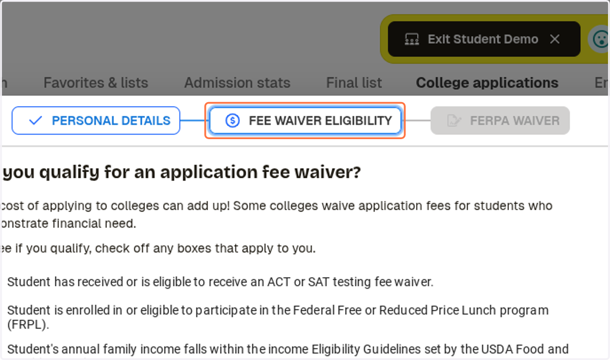 Review Fee Waiver Eligibility