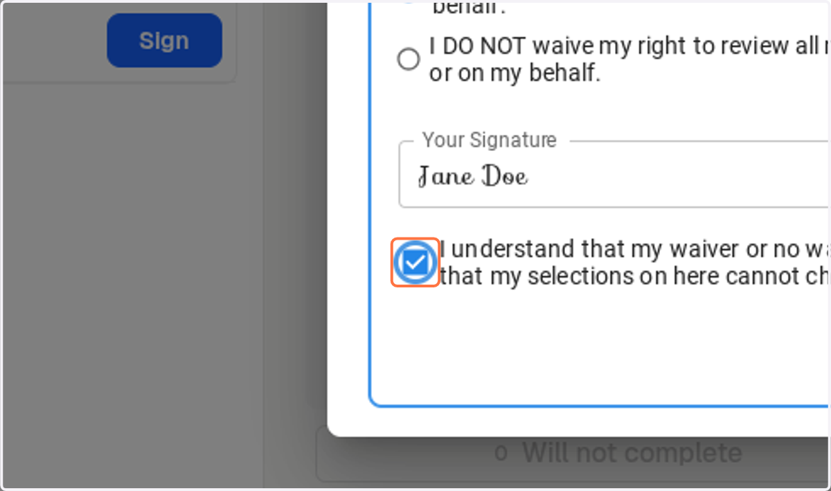 Check I understand that my waiver or no waiver selection above pertains to all colleges to which I apply and that my selections on here cannot change after submitting this form.