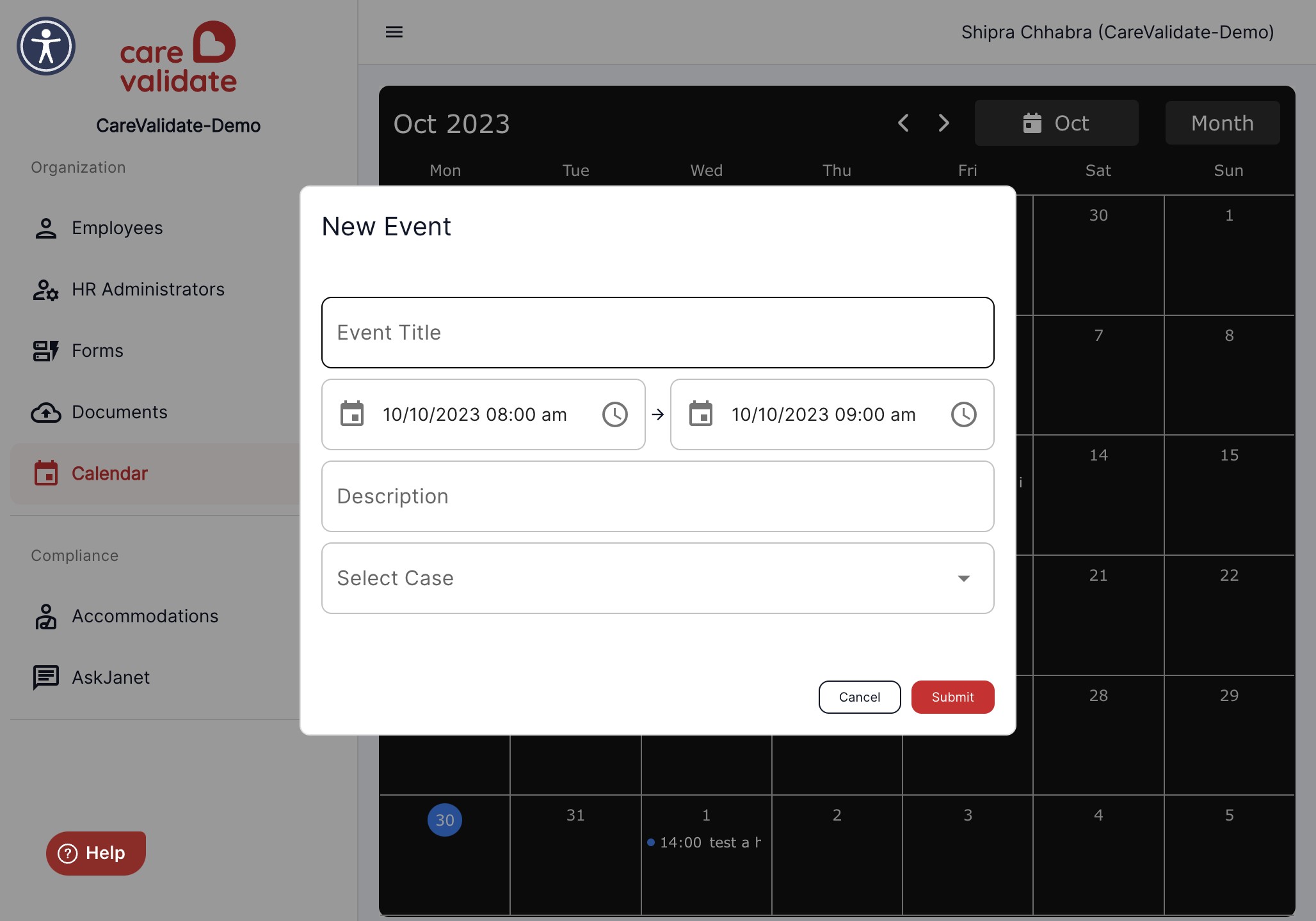 Click on Event Title