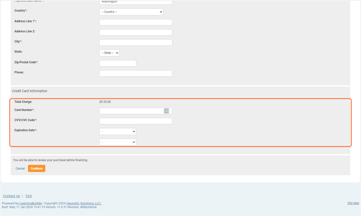Please fill out all requested fields.
