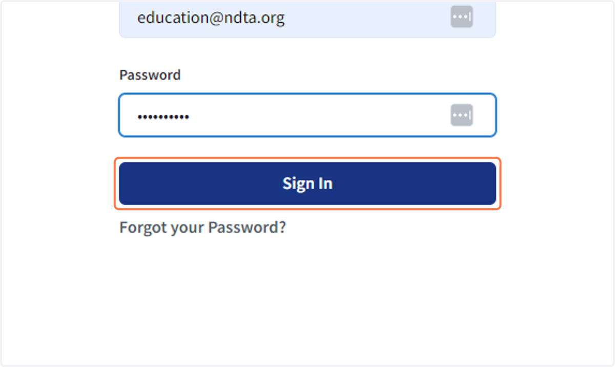 Log in to your NDTA account