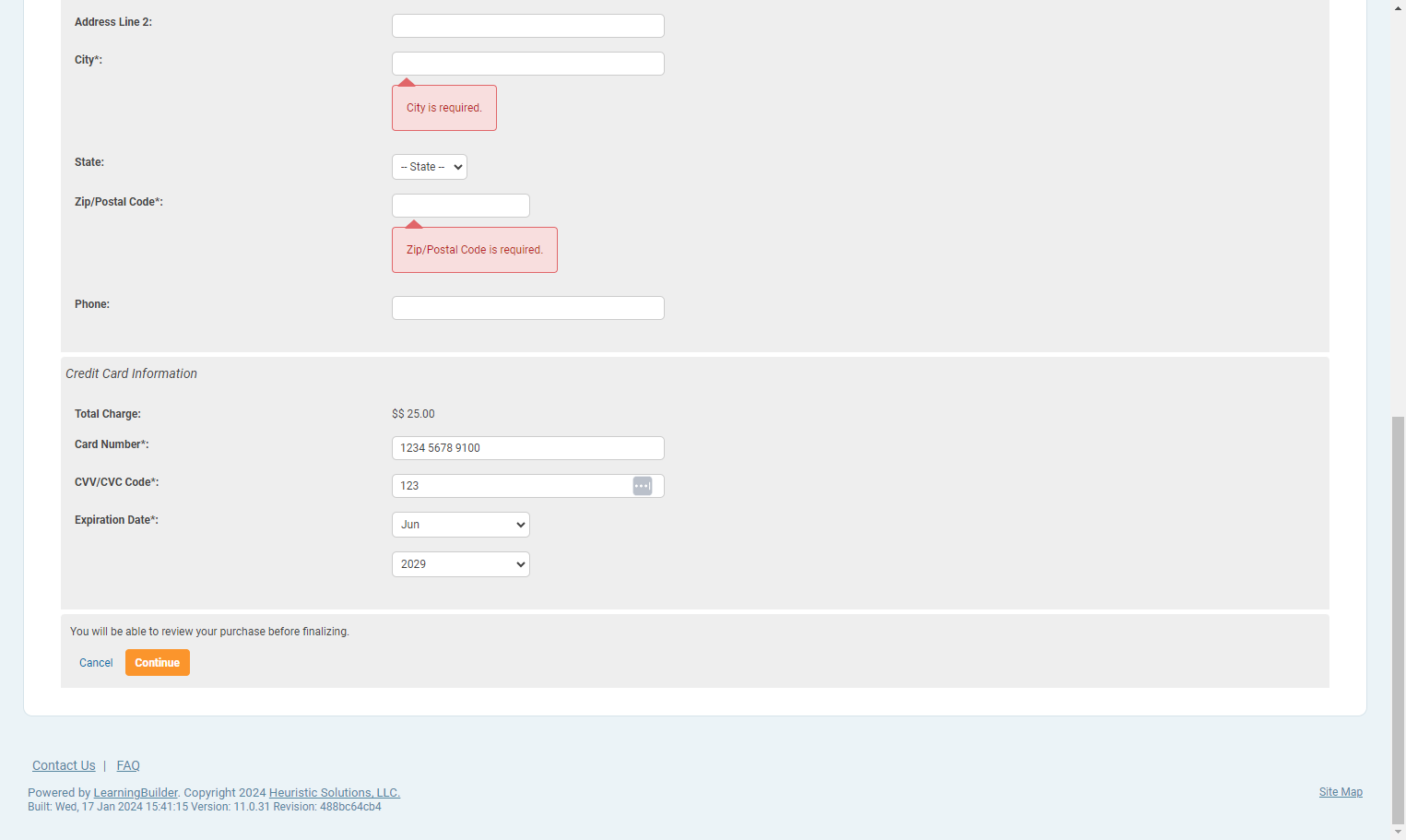 Click on Continue and complete your purchase