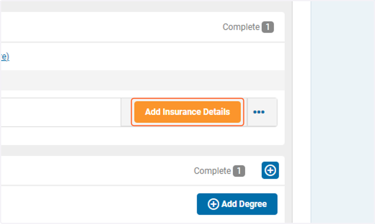 Click on Add Insurance Details