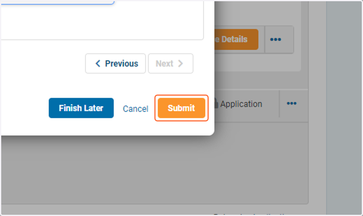 Click on Submit once all work experience has been filled out.