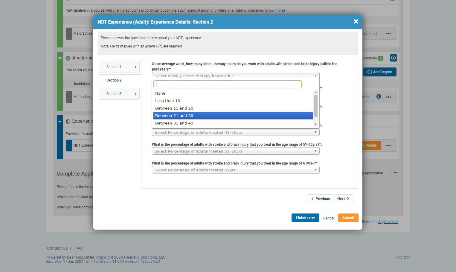 Please be sure to fill out each section.