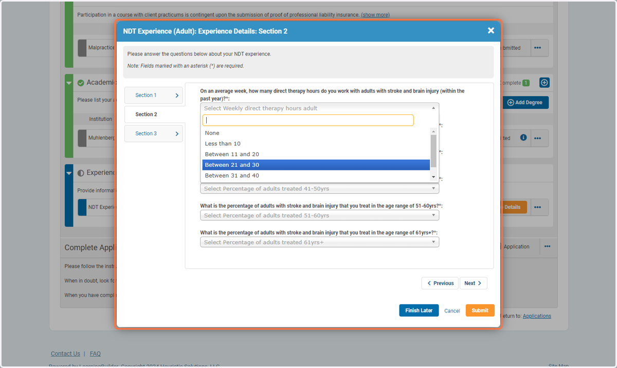 Please be sure to fill out each section.