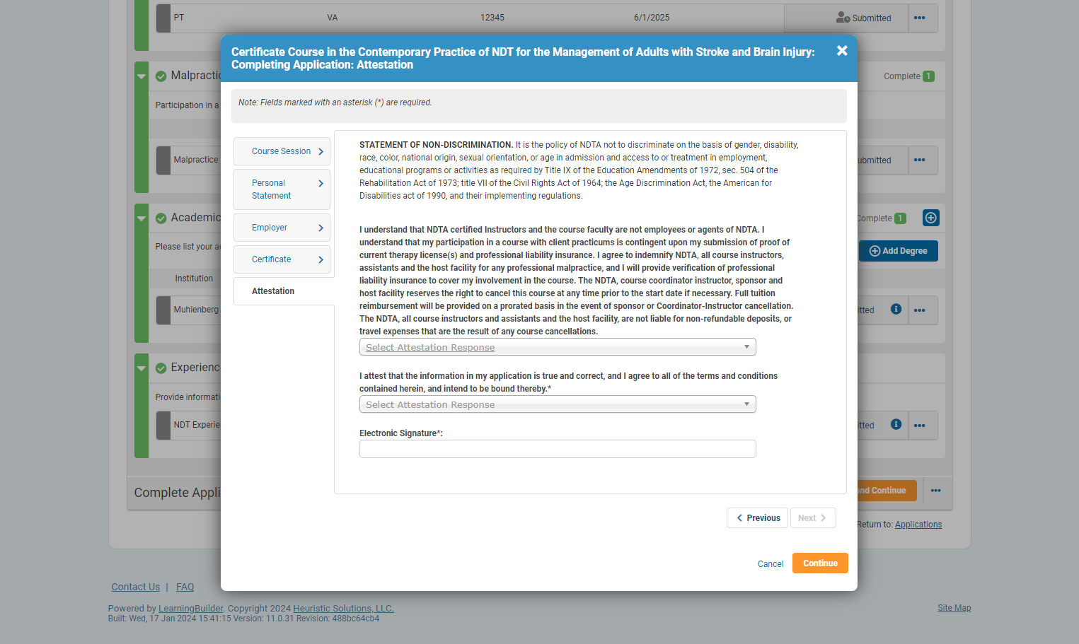 Click on Select Attestation Response