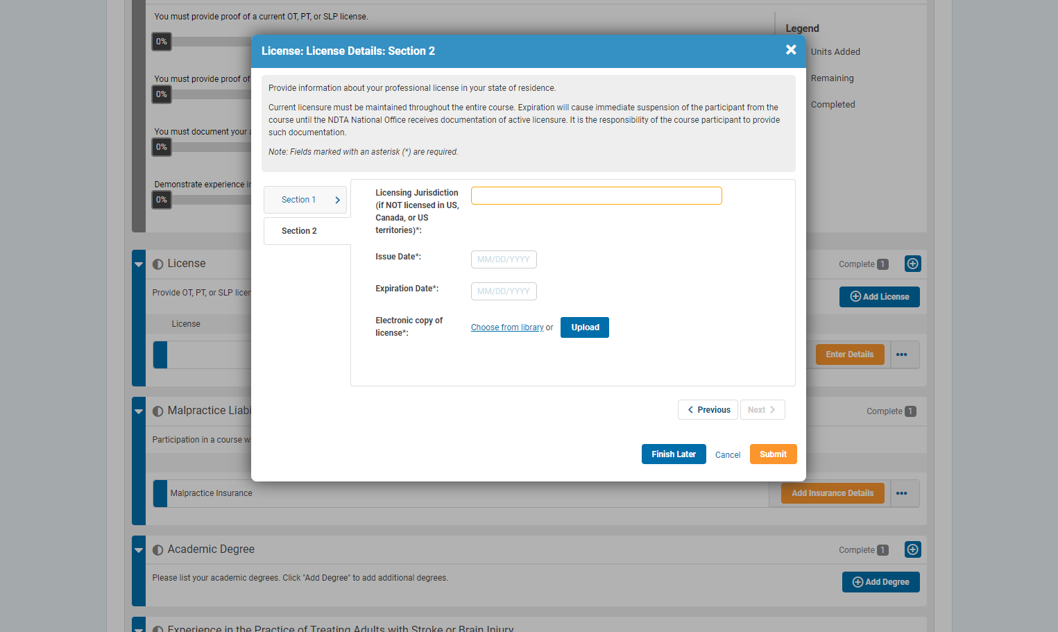 Click on Submit - Orange