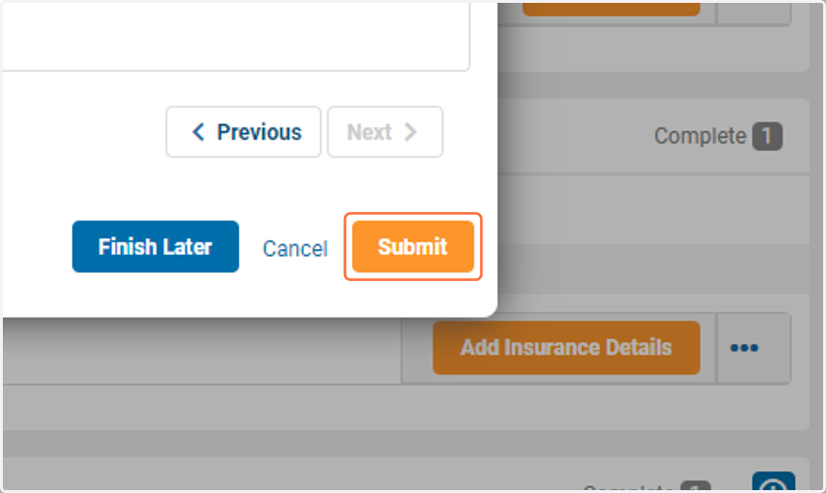 Click on Submit - Orange