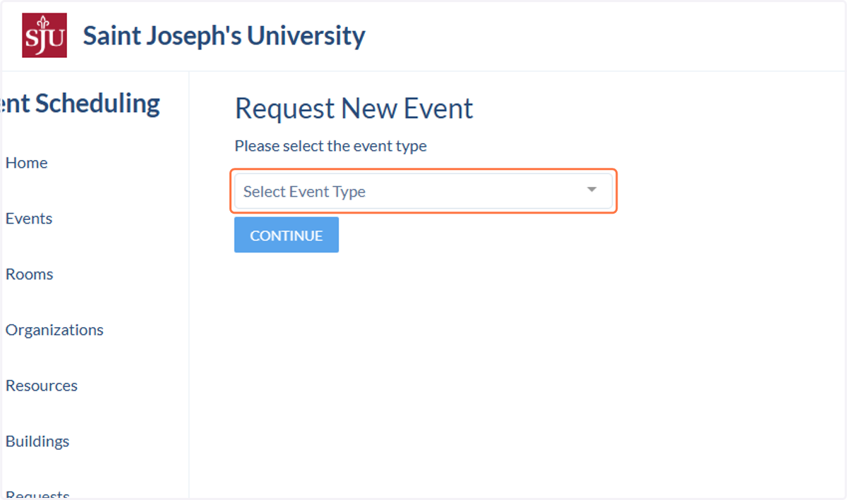 Click on Select Event Type