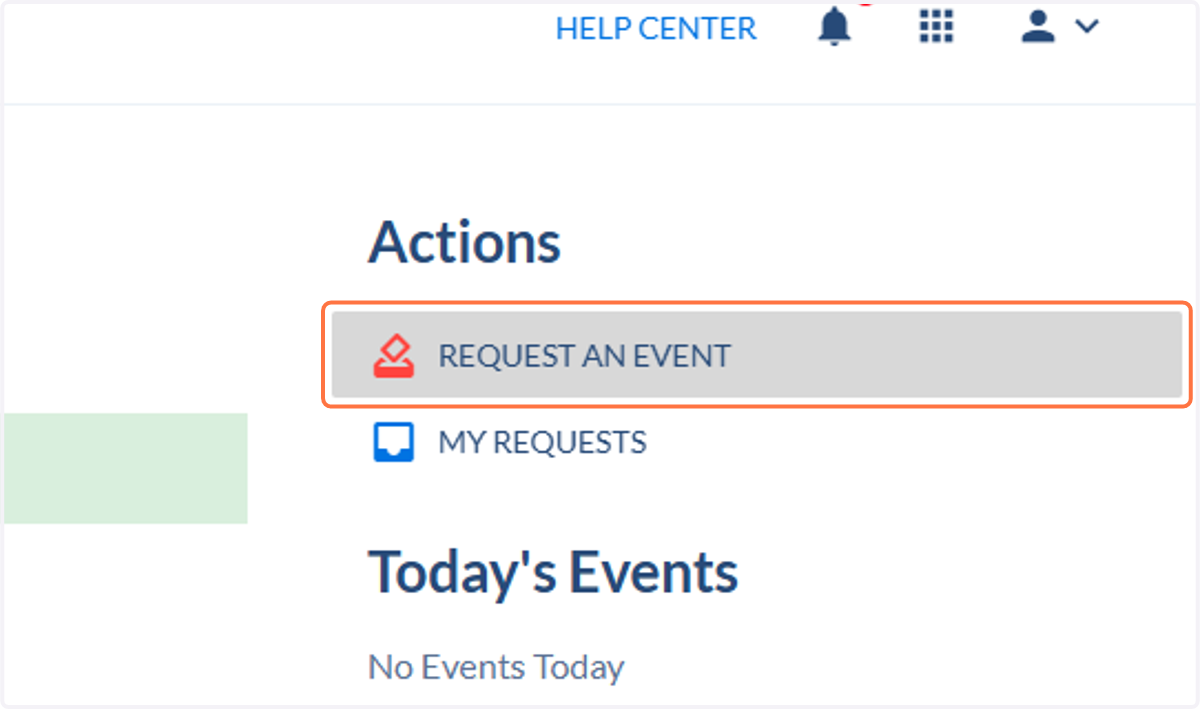 Click on Request An Event