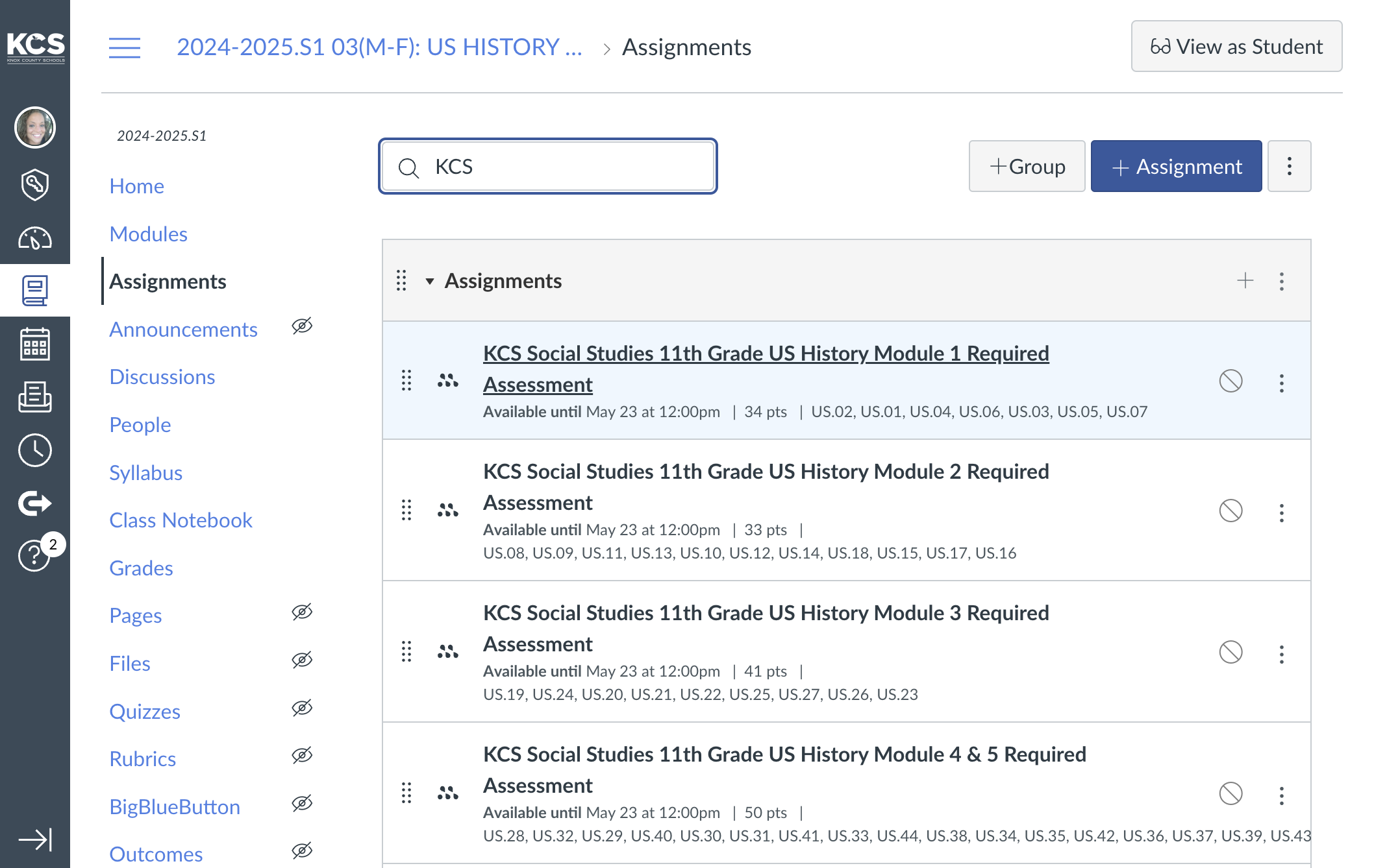 Click on the Mastery Connect Assessment