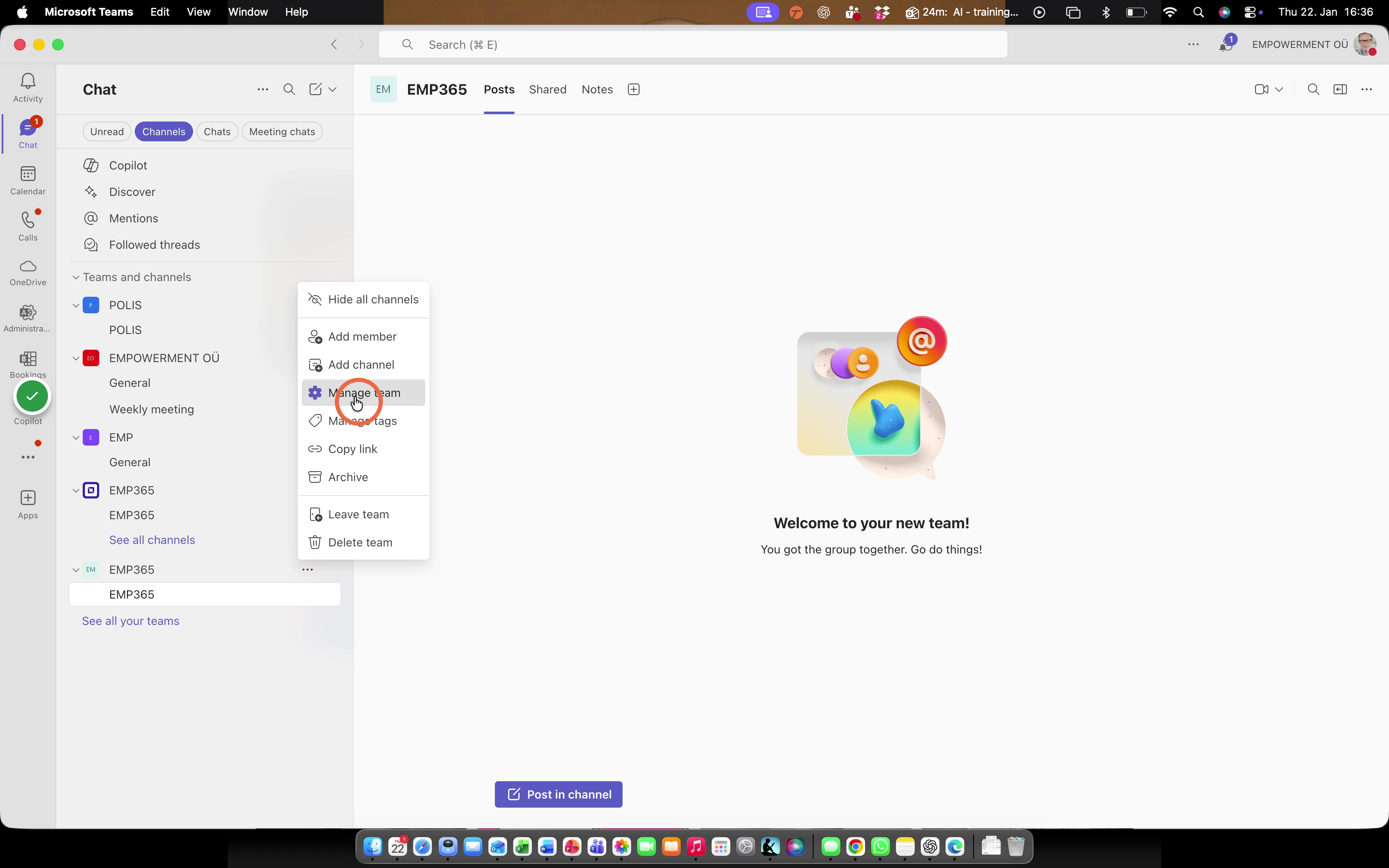Click - Manage Team