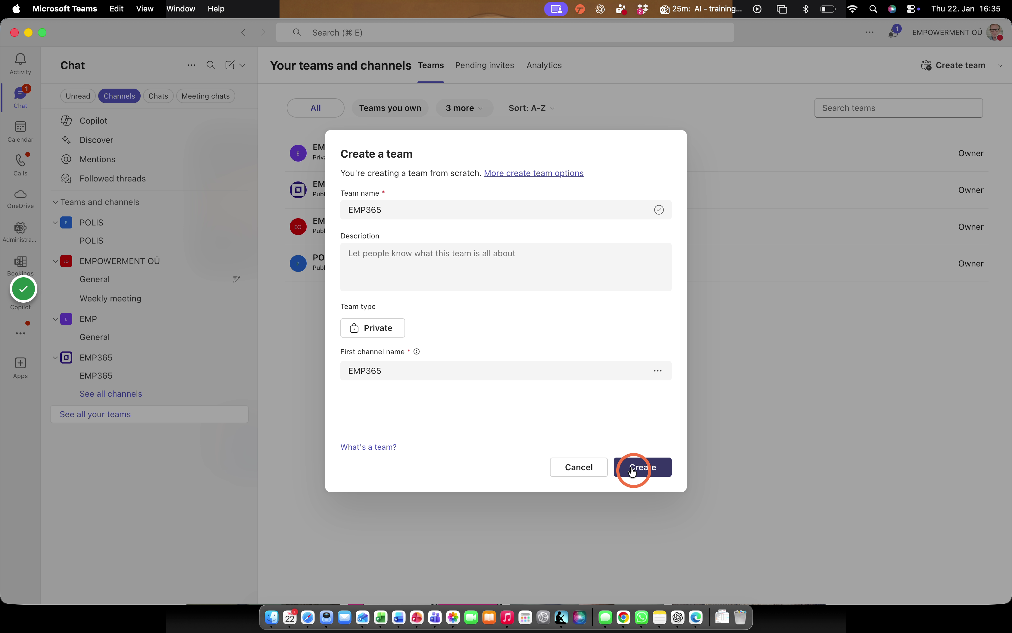 Click Create