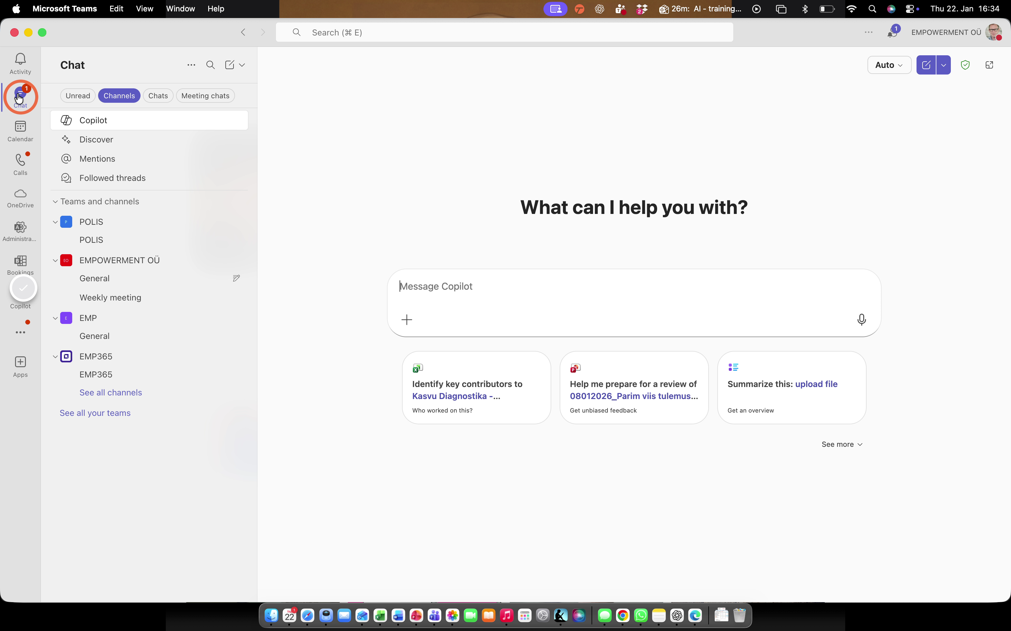 Open Microsoft Teams and select Chats from the left-hand navigation menu.