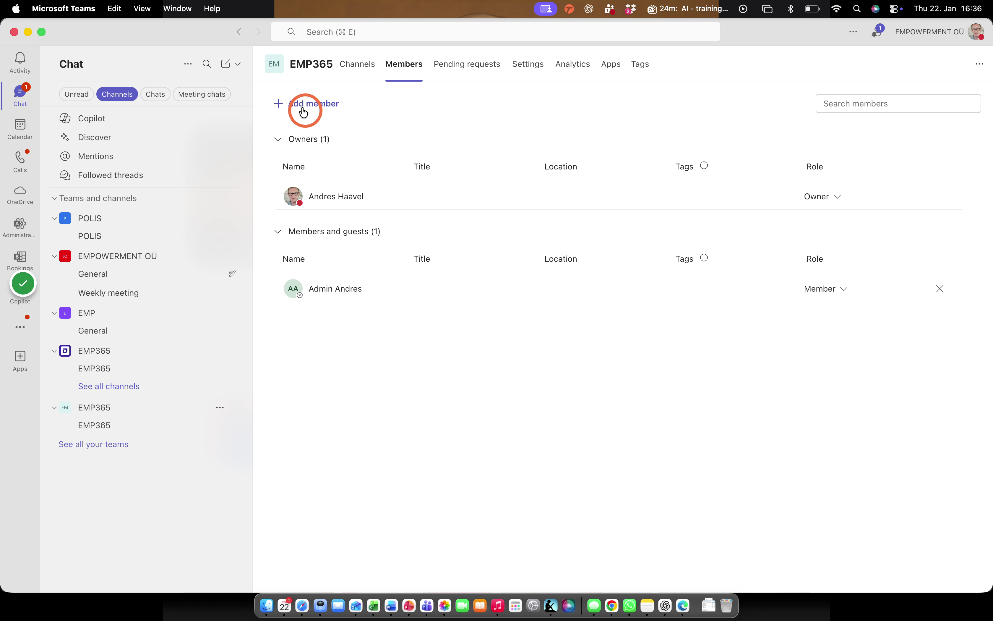 Click - Add member
