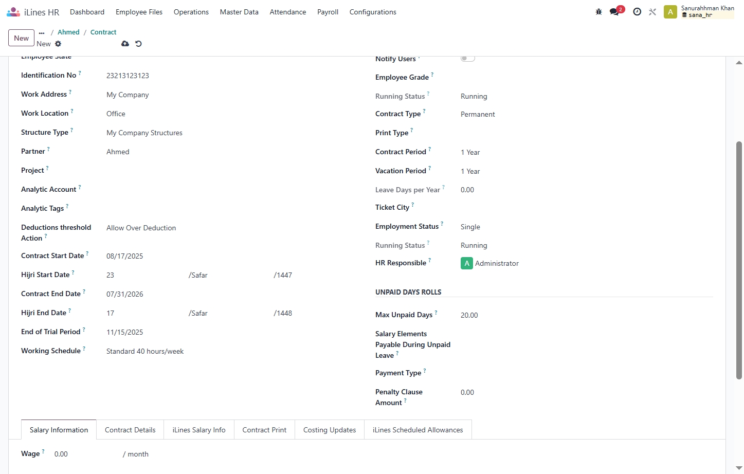 Click on Salary Elements Payable During Unpaid Leave?