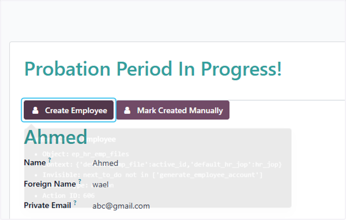 Click on Create Employee