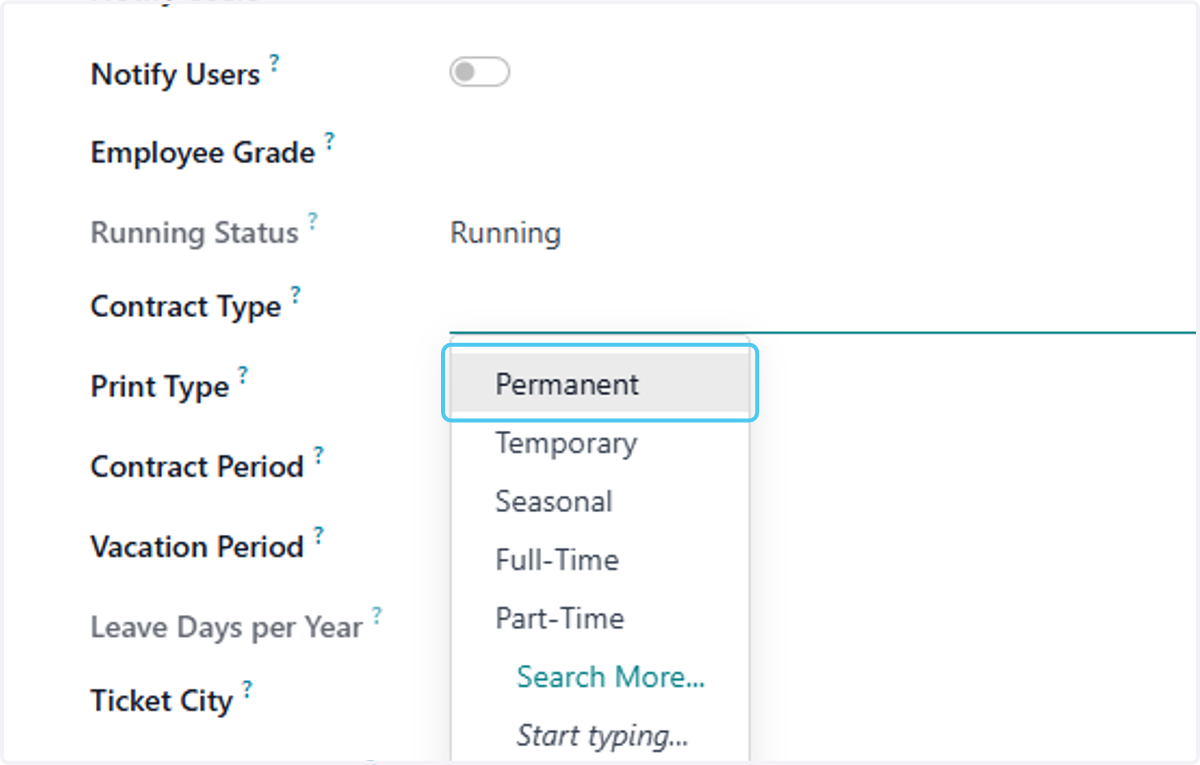 Click on Permanent