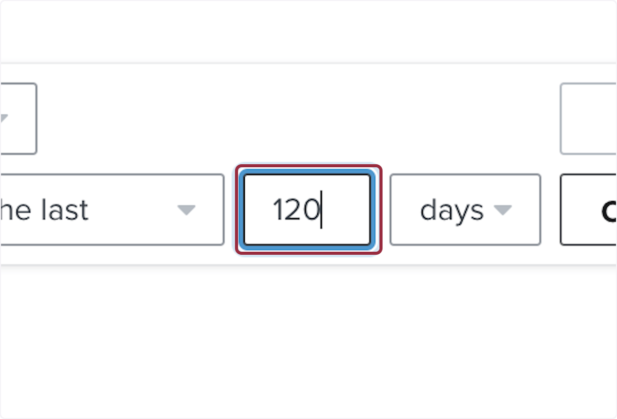 Use the same number of days as entered in the previous step