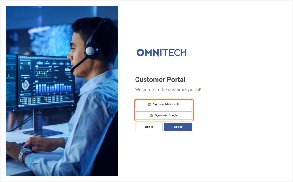 Click on Sign in with Microsoft or Google