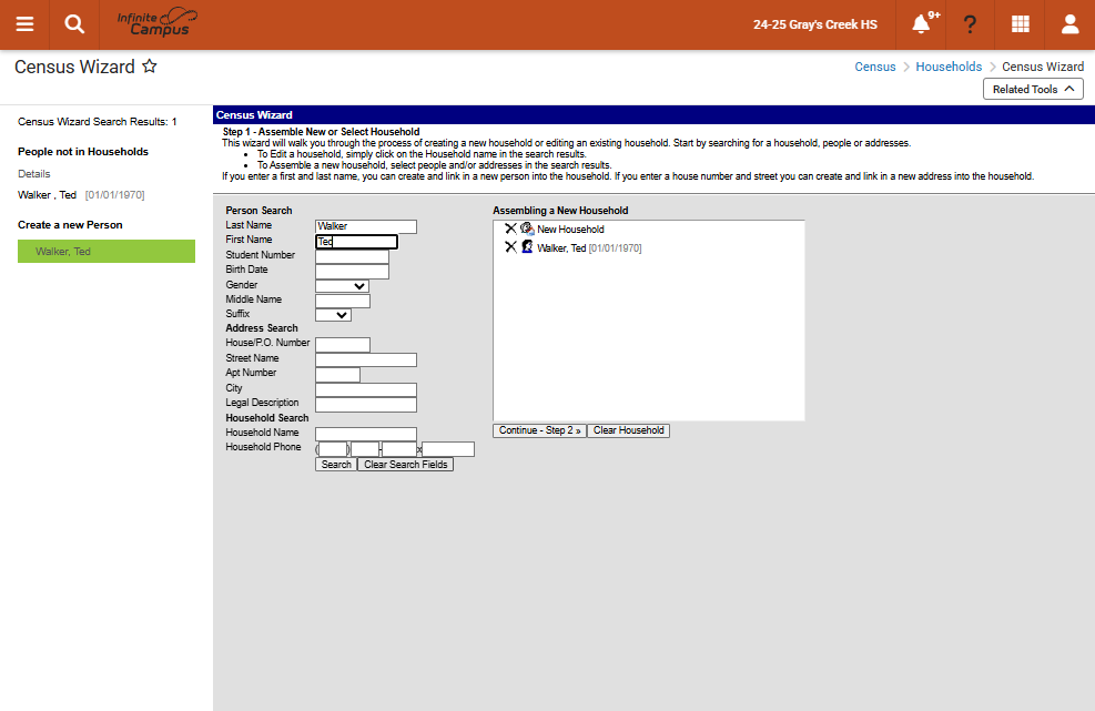 Click on Clear Search Fields