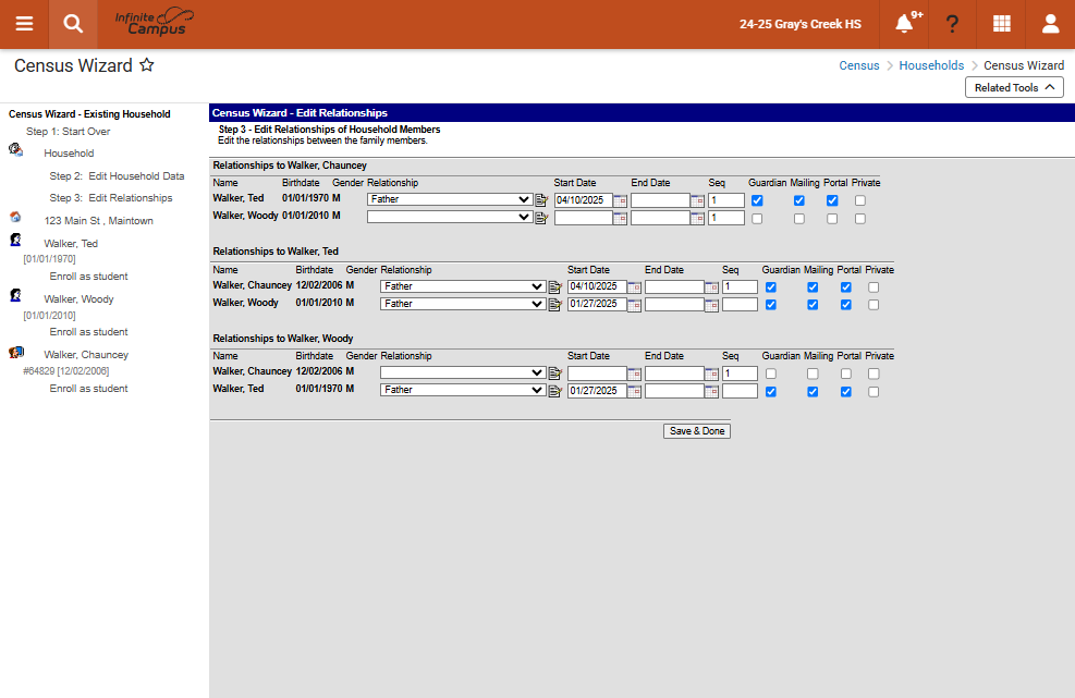 Optional Step: To check the Household Information Click on the Magnifying Glass to Search