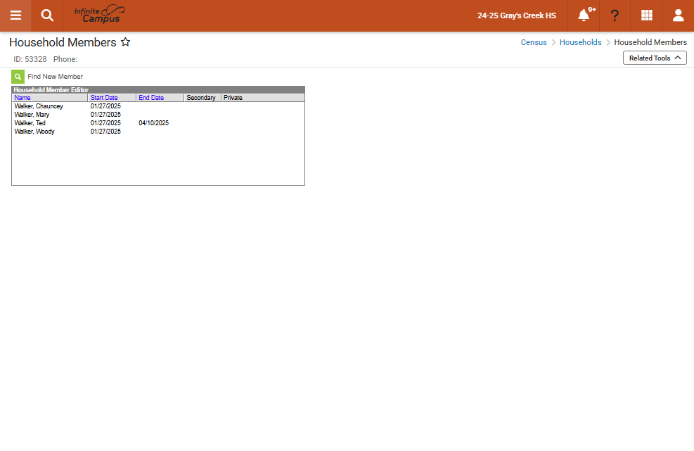 Once the relationship has been ended, you’ll need to create a new household. To begin, click on Menu.