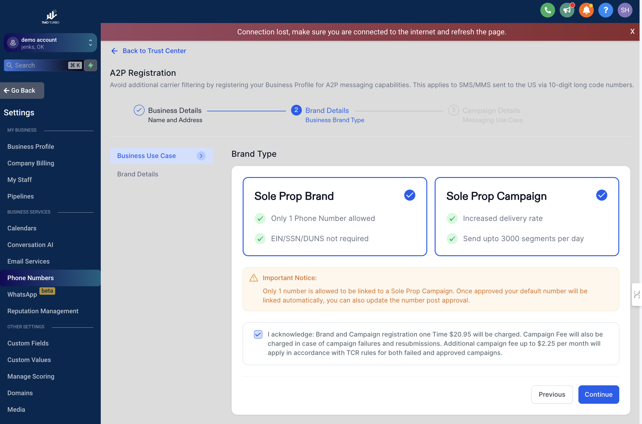 Verify Information and continue.