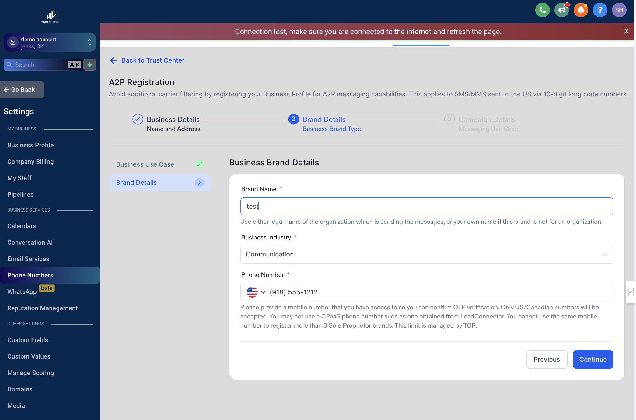 Verify Information and continue.