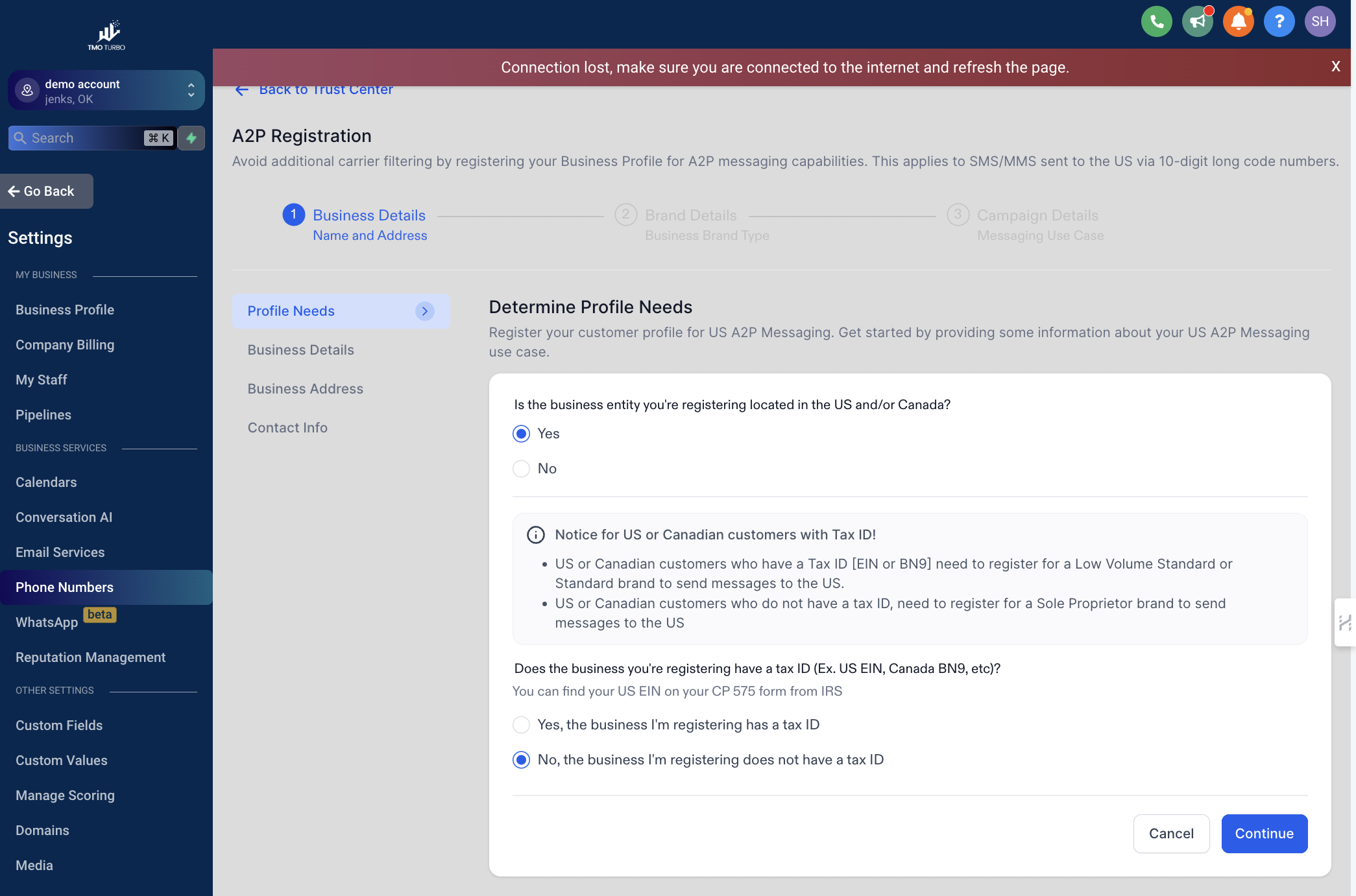 Verify each pages information is correct. it will pull from the business profile page.