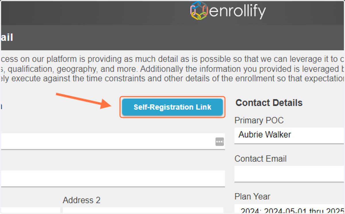 Click on Self-Registration Link