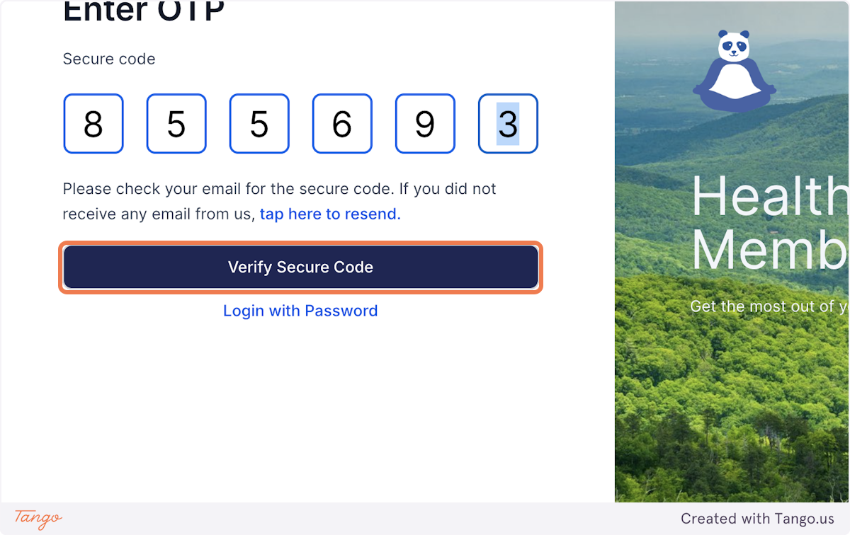 Click on Verify Secure Code