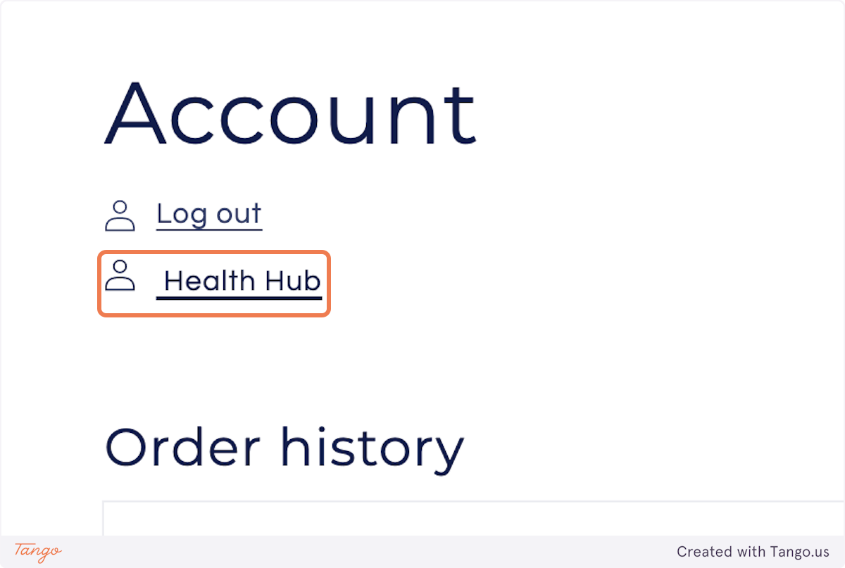 Click on  Health Hub