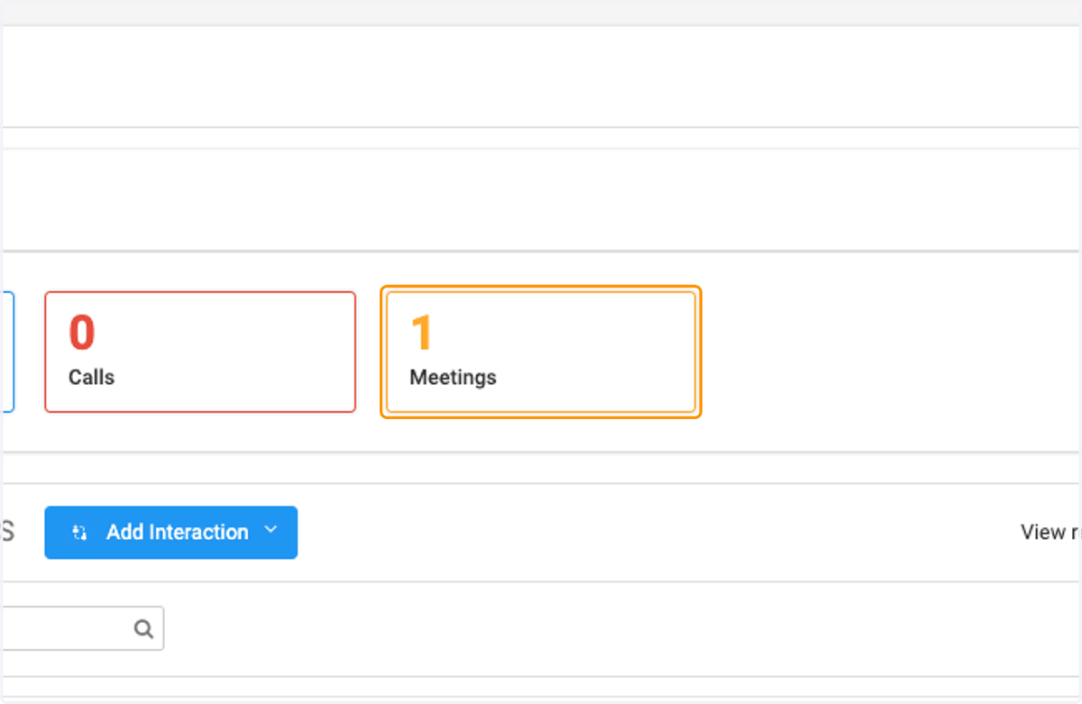 Now you will see 1 meeting in the metrics bar