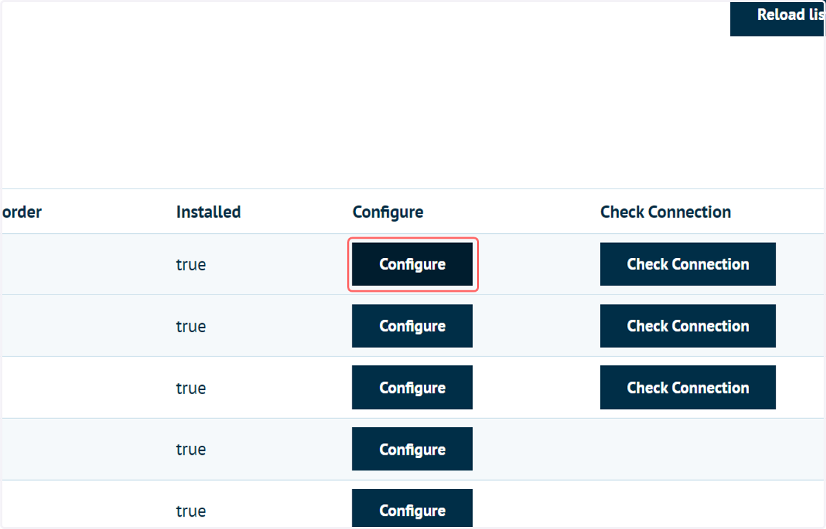 Click on Configure on the Tharstern row
