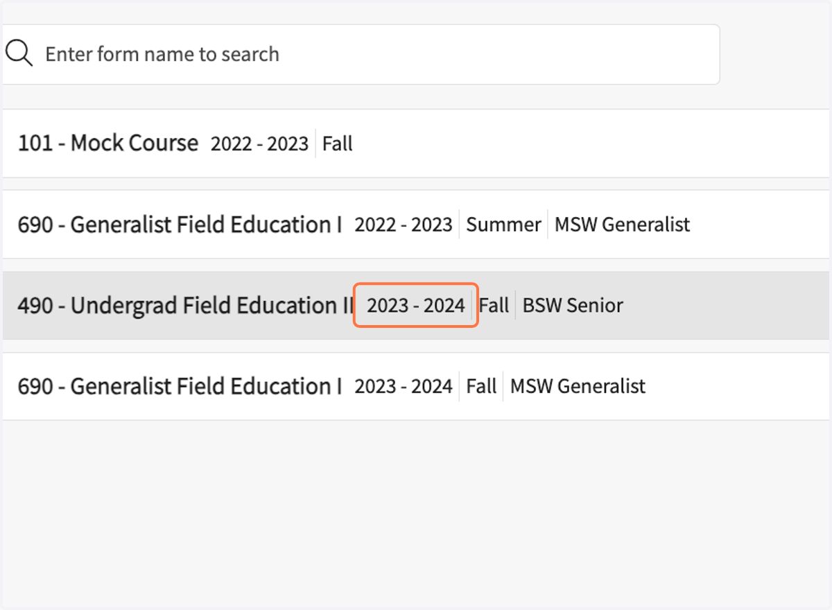 Click on your field course name.