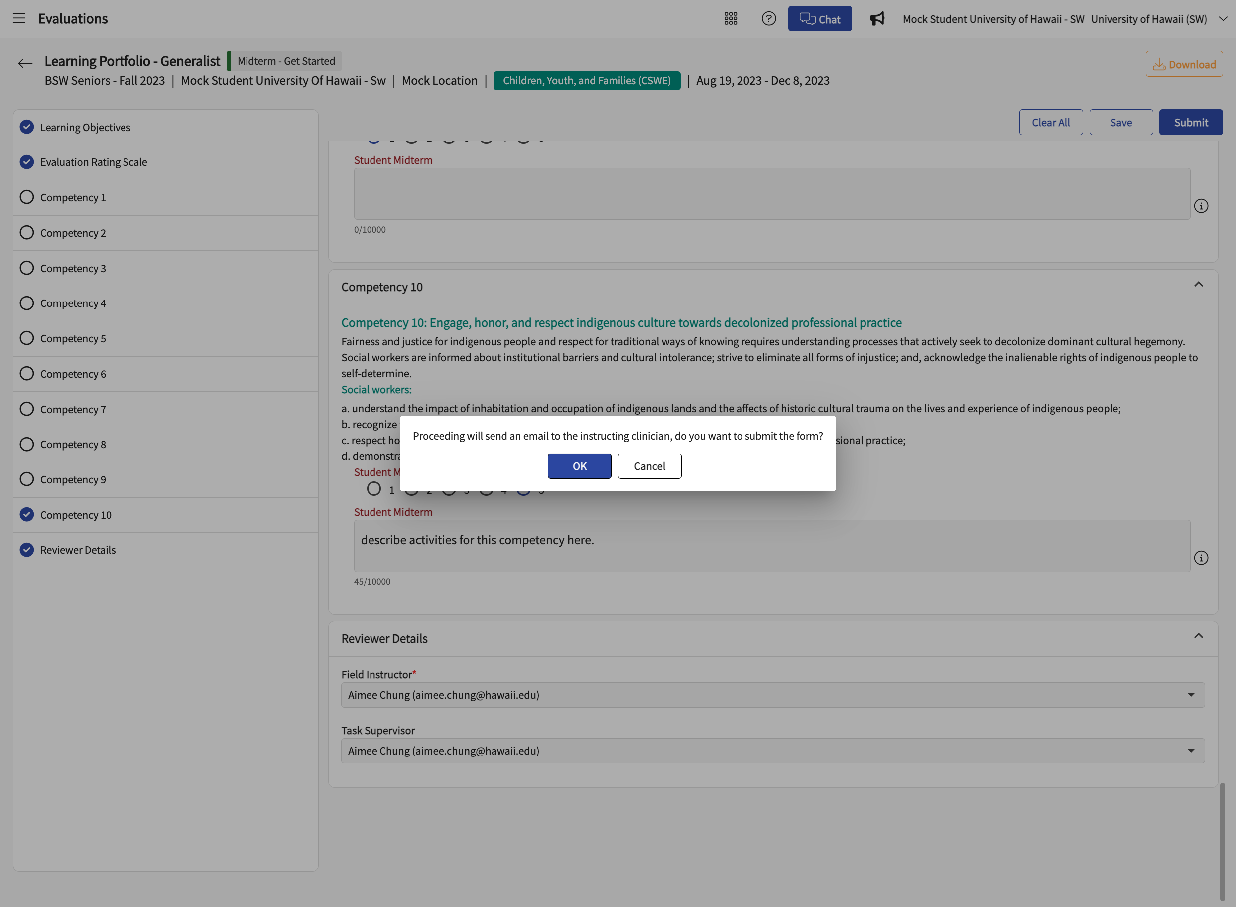 Click on OK in the pop-up window.