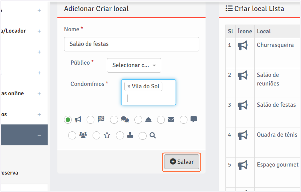 Clique no botão "Salvar".