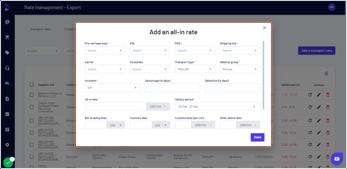 Fill in the details and click on "Save"